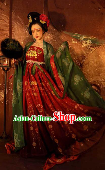 Traditional China Tang Dynasty Princess Gaoyang Replica Costumes Ancient Court Woman Hanfu Dress Clothing