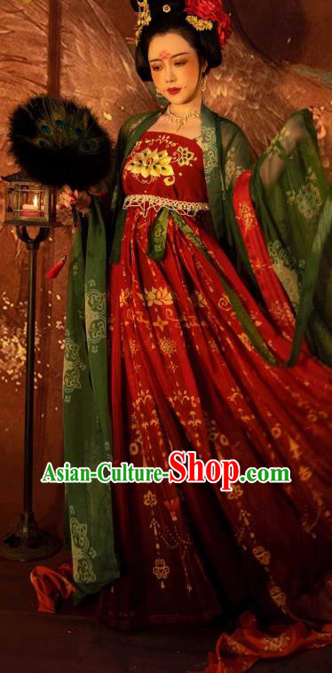 Traditional China Tang Dynasty Princess Gaoyang Replica Costumes Ancient Court Woman Hanfu Dress Clothing