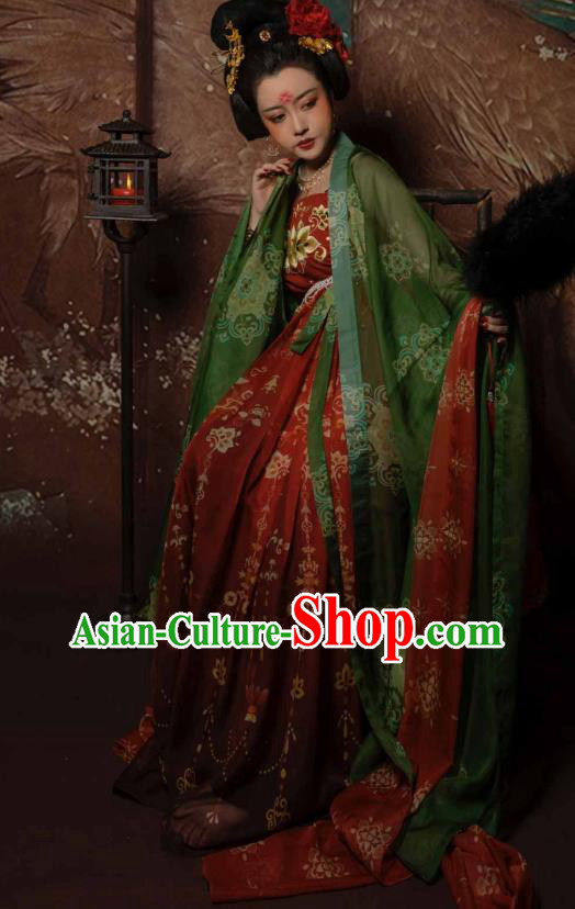 Traditional China Tang Dynasty Princess Gaoyang Replica Costumes Ancient Court Woman Hanfu Dress Clothing