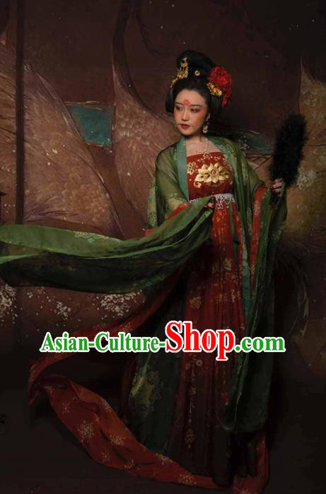 Traditional China Tang Dynasty Princess Gaoyang Replica Costumes Ancient Court Woman Hanfu Dress Clothing