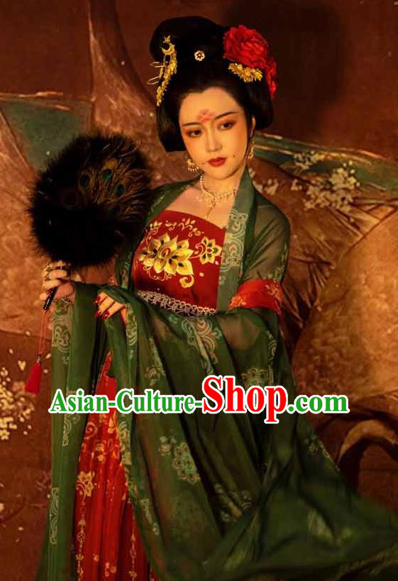 Traditional China Tang Dynasty Princess Gaoyang Replica Costumes Ancient Court Woman Hanfu Dress Clothing