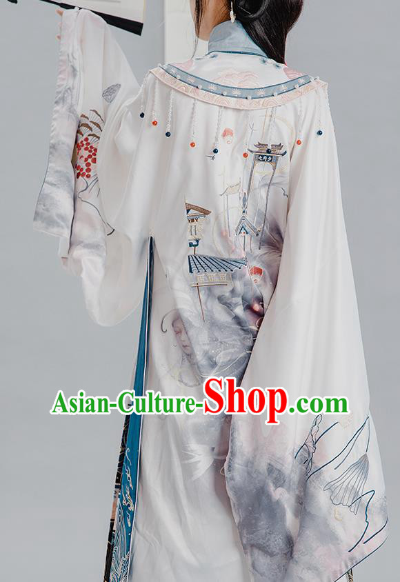 China Traditional Ming Dynasty Princess Hanfu Clothing Ancient Nobility Beauty Embroidered Costumes Full Set