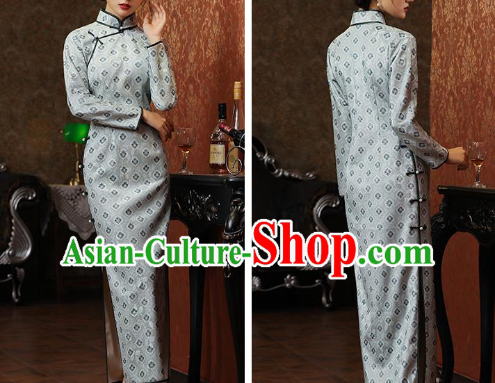 Chinese National Shanghai Beauty Costume Traditional Cheongsam Classical Dance Qipao Dress
