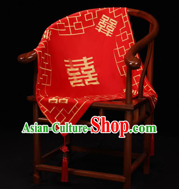 China Xiuhe Suit Headdress Traditional Wedding Satin Headwear Bride Red Veil