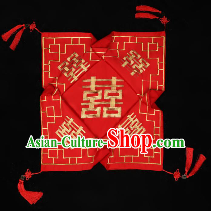 China Xiuhe Suit Headdress Traditional Wedding Satin Headwear Bride Red Veil