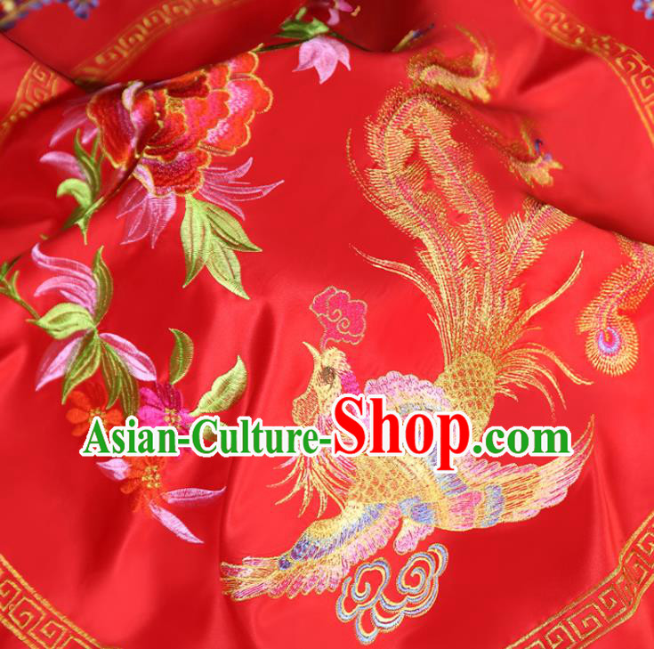 China Traditional Wedding Xiuhe Suit Headdress Embroidery Dragon Phoenix Red Bridal Veil Kerchief