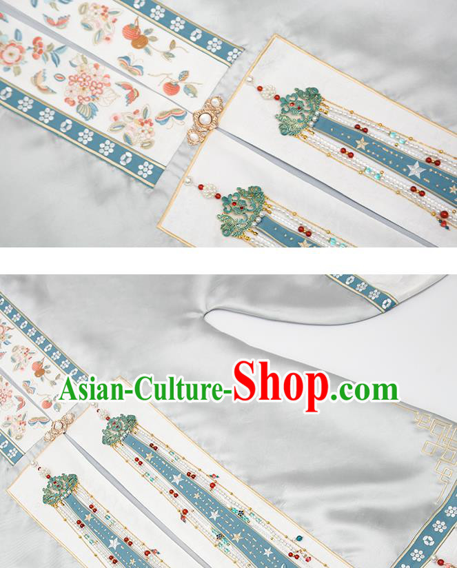 China Traditional Ming Dynasty Nobility Woman Embroidery Costumes Ancient Court Princess Hanfu Clothing