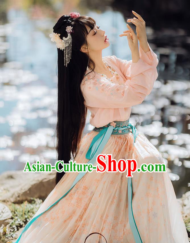 China Traditional Song Dynasty Palace Princess Embroidered Costumes Ancient Court Infanta Historical Clothing