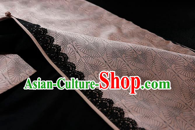 Republic of China Shanghai Woman Qipao Dress Traditional Minguo Classical Cranes Pattern Pink Cheongsam