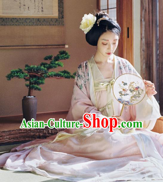 China Traditional Tang Dynasty Imperial Concubine Historical Costumes Ancient Palace Beauty Hanfu Clothing