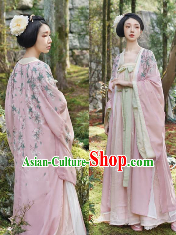 China Traditional Tang Dynasty Imperial Concubine Historical Costumes Ancient Palace Beauty Hanfu Clothing
