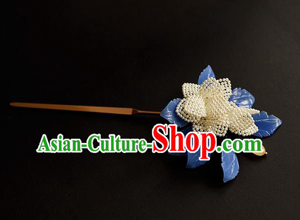 Chinese Traditional Song Dynasty Court Woman Hair Accessories Handmade Ancient Princess Pearls Hairpin