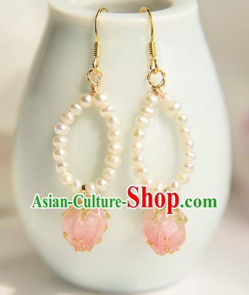 China Handmade Classical Earrings Jewelry Traditional Cheongsam Pearls Ear Accessories