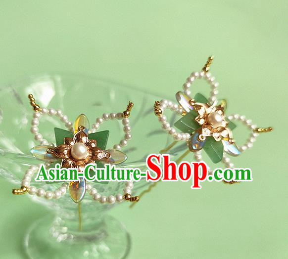 Chinese Traditional Song Dynasty Princess Hair Stick Ancient Palace Lady Pearls Hairpin