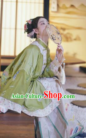 Traditional China Qing Dynasty Imperial Concubine Historical Costumes Ancient Noble Woman Embroidered Clothing