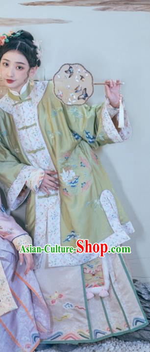 Traditional China Qing Dynasty Imperial Concubine Historical Costumes Ancient Noble Woman Embroidered Clothing