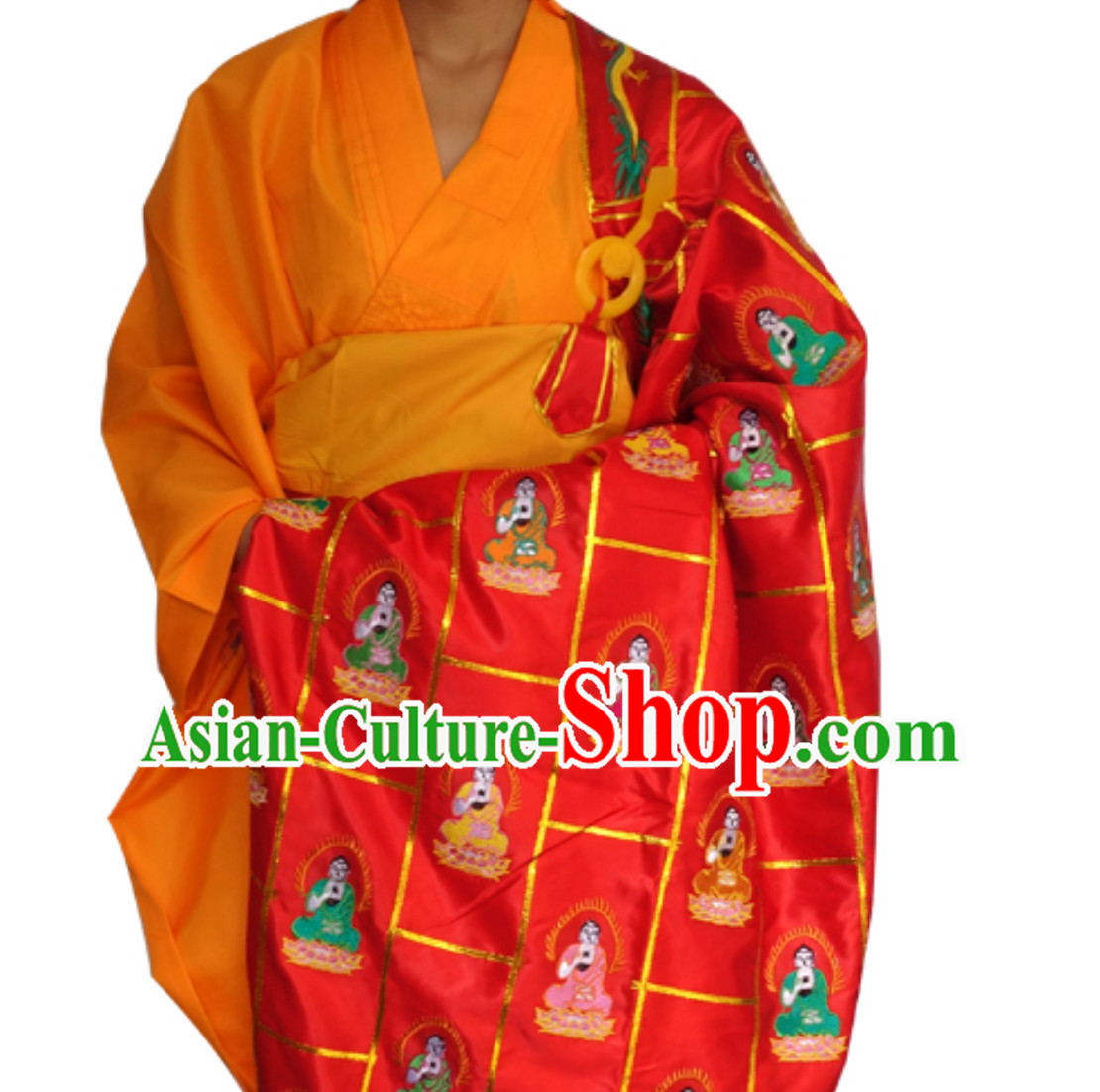 Chinese Ancient Kesa Kasaya Buddhist Monk Costumes Complete Set