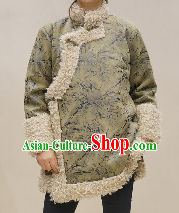 Chinese Zang Minority Winter Cotton Wadded Jacket Tibetan Nationality Woman Outer Garment Clothing
