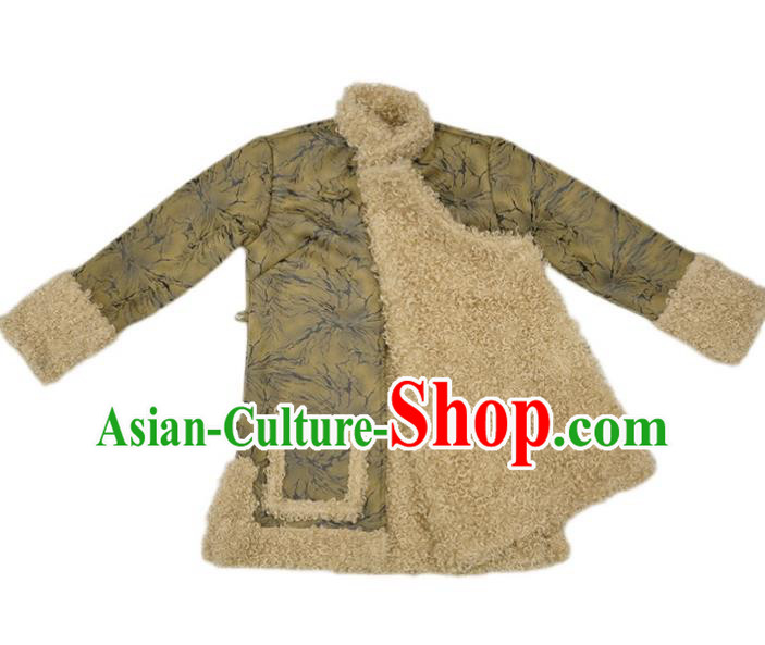 Chinese Zang Minority Winter Cotton Wadded Jacket Tibetan Nationality Woman Outer Garment Clothing