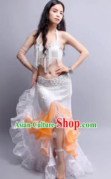 Asian Indian Raks Sharki Oriental Dance Sexy Clothing Traditional India Belly Dance Performance White Outfits