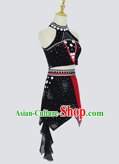 China Traditional Ethnic Dance Competition Clothing Wa Nationality Folk Dance Costumes