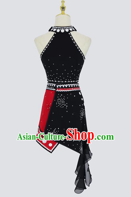 China Traditional Ethnic Dance Competition Clothing Wa Nationality Folk Dance Costumes