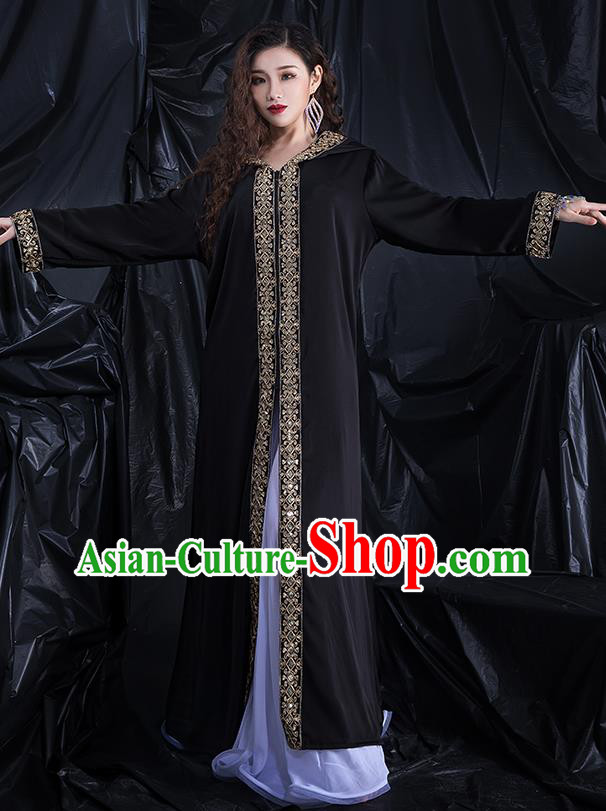 India Belly Dance Clothing Asian Oriental Dance Black Cape