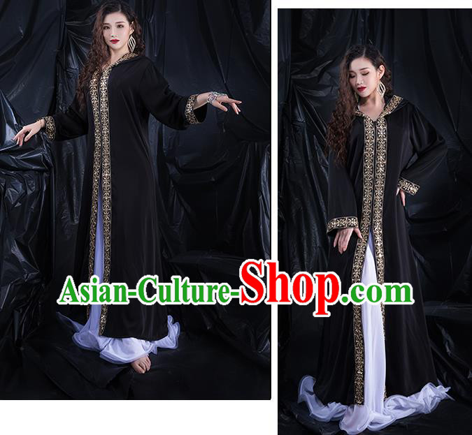 India Belly Dance Clothing Asian Oriental Dance Black Cape