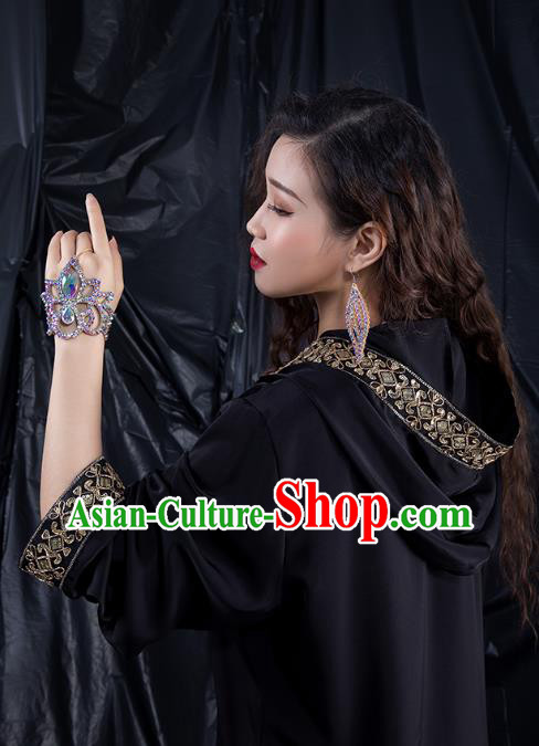 India Belly Dance Clothing Asian Oriental Dance Black Cape