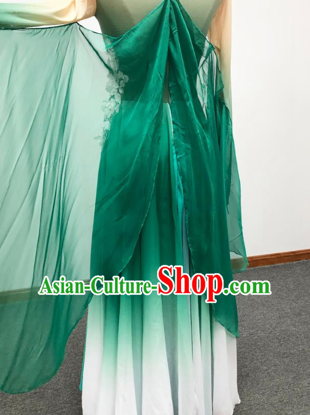 Chinese Palace Fan Dance Beauty Dance Performance Clothing Classical Dance Green Dress