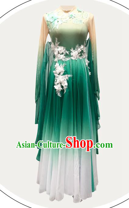 Chinese Palace Fan Dance Beauty Dance Performance Clothing Classical Dance Green Dress
