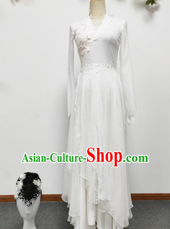 Chinese Classical Dance Performance White Dress Group Dance Beauty Dance Clothing
