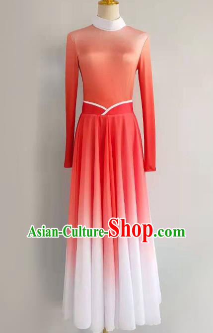 China Modern Dance Training Clothing Stage Performance Costume Dance Red Dress