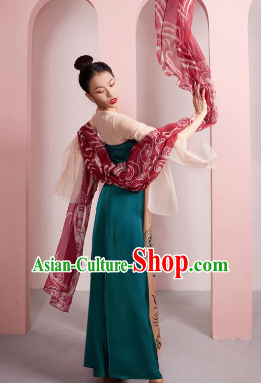 China Woman Group Dance Costume Classical Dance Clothing Tang Dynasty Dance Hanfu Dress