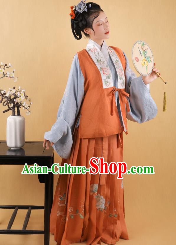 China Ancient Palace Lady Hanfu Garment Traditional Ming Dynasty Noble Woman Historical Clothing