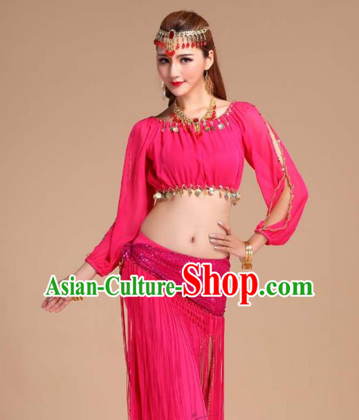 Asian India Raks Sharki Clothing Indian Traditional Oriental Dance Belly Dance Rosy Skirt Outfits