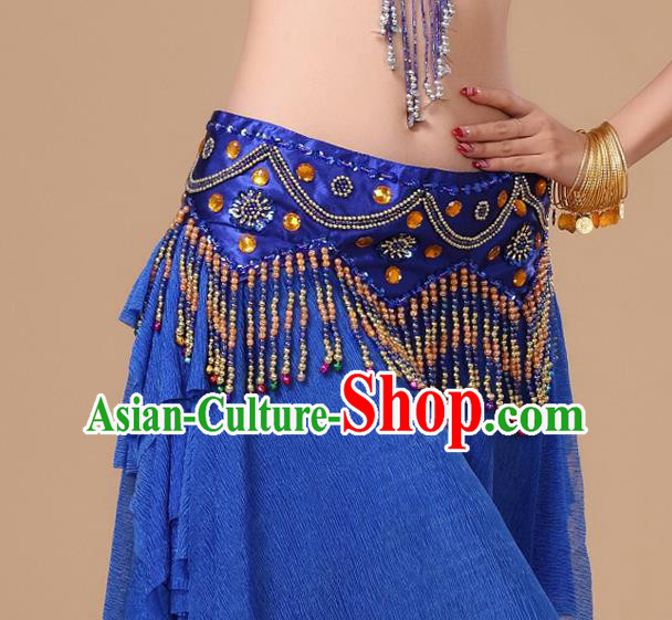Asian Traditional Oriental Dance Waist Accessories Indian Belly Dance Stage Performance Royalblue Waistband