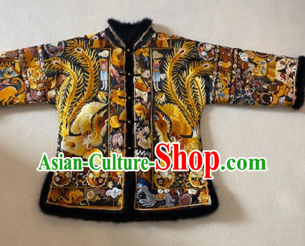 Chinese Winter Costume National New Year Coat Classical Embroidered Cotton Wadded Jacket