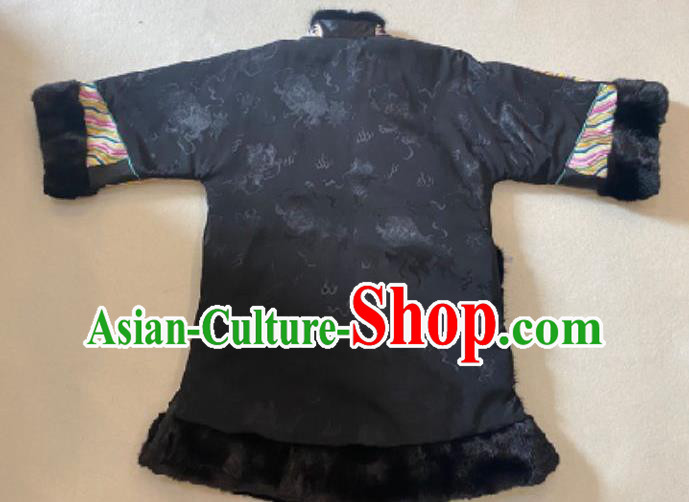Chinese Embroidered Dragon Cotton Wadded Coat National Women Jacket Winter Costume
