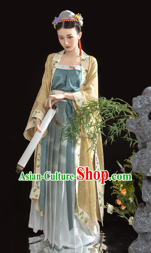 China Traditional Song Dynasty Imperial Concubine Historical Clothing Ancient Court Beauty Embroidered Hanfu Dress