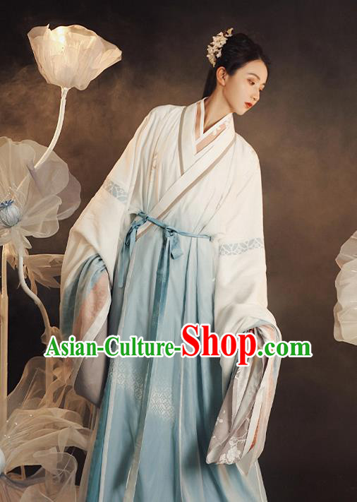 China Traditional Jin Dynasty Court Beauty Historical Clothing Ancient Imperial Concubine Hanfu Dress Apparels
