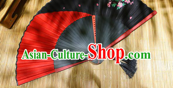 Chinese Tai Chi Fan Classical Accordion Handmade Printing Silk Folding Fan