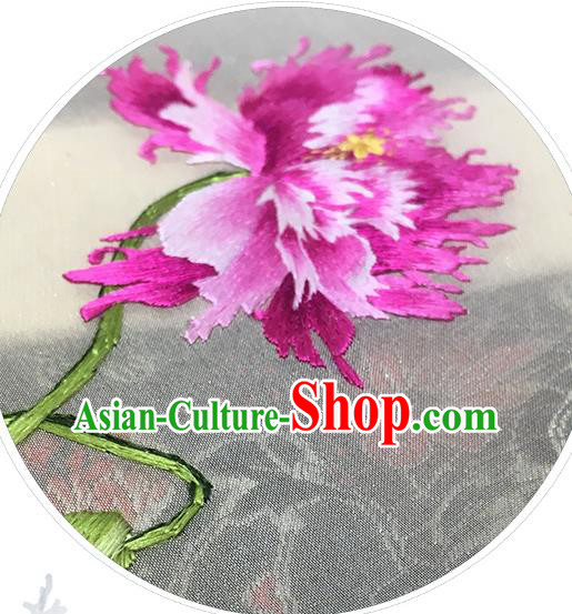China Classical Dance Silk Fan Handmade Circular Fan Traditional Embroidered Peony Palace Fan