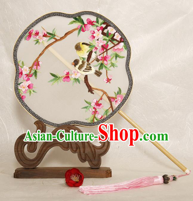 China Traditional Song Dynasty Princess Fan Classical Embroidered Palace Fan Handmade Silk Fan