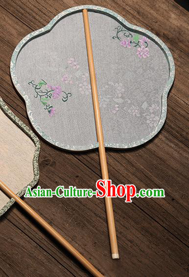 China Classical Dance Fan Handmade Painting Silk Fan Traditional Plum Blossom Palace Fan