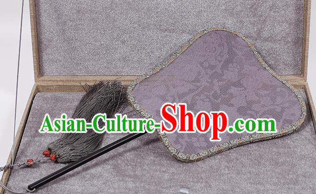 China Classical Lilac Silk Fan Handmade Palace Fan Traditional Song Dynasty Princess Fan