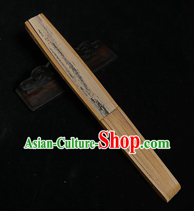 Chinese Ink Painting Accordion Classical Sandalwood Fan Handmade Folding Fan