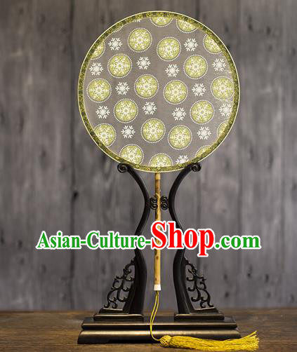 China Classical Silk Circular Fan Traditional Tang Dynasty Hanfu Fan Handmade Palace Fan
