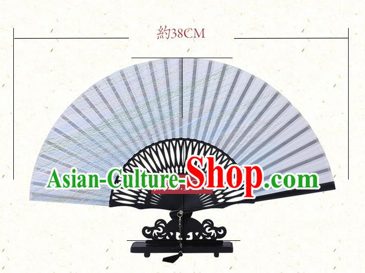 Chinese Traditional Flax Accordion Classical Folding Fan Handmade Bamboo Fan