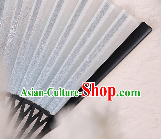 Chinese Traditional Flax Accordion Classical Folding Fan Handmade Bamboo Fan
